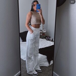 Zara White Cargo Pants